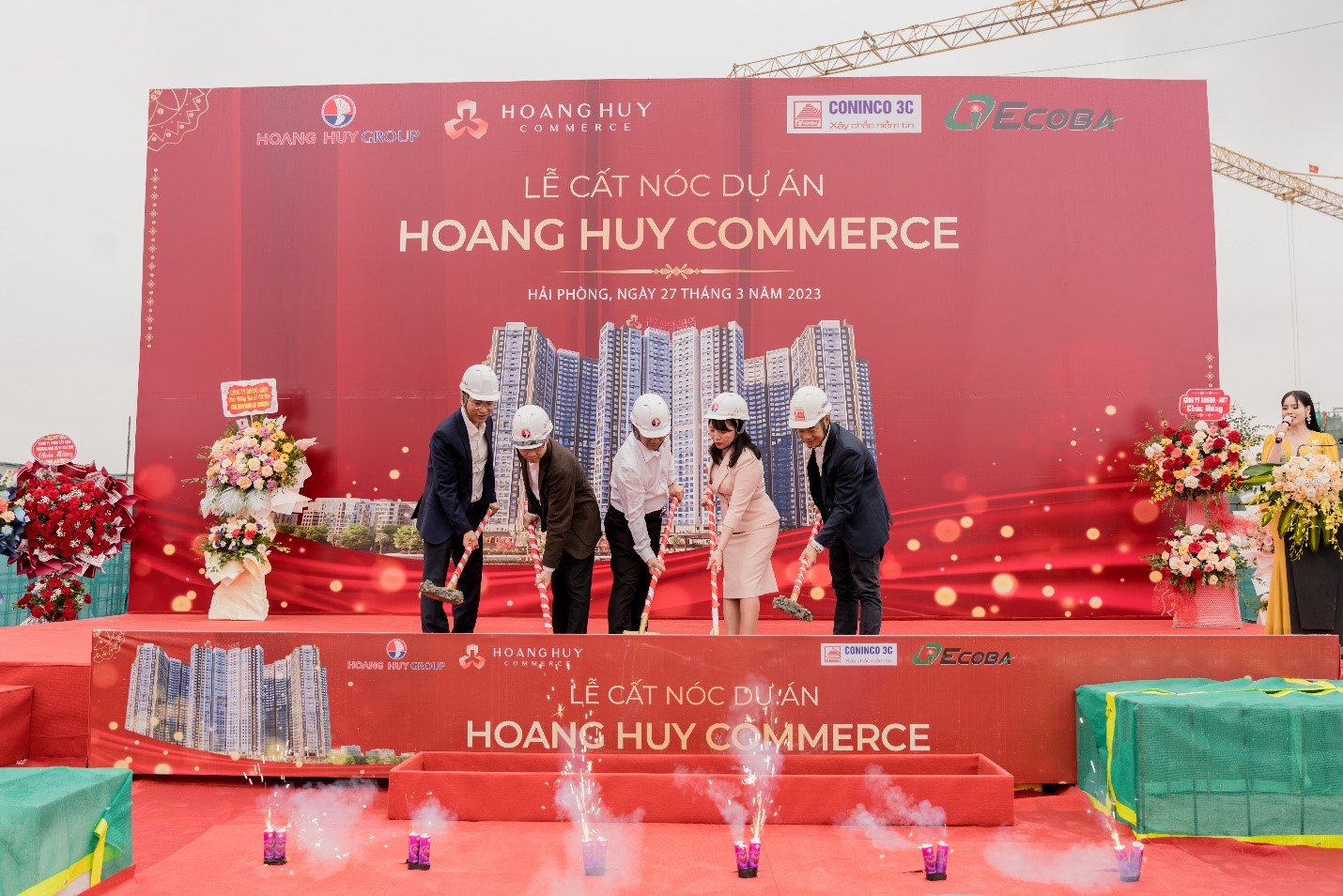 Tập Đoàn Hoàng Huy chính thức cất nóc Tổ hợp thương mại và chung cư cao cấp Hoang Huy Commerce